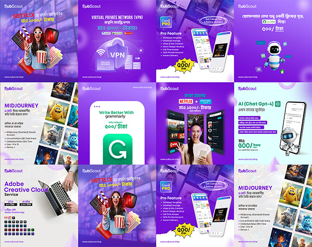Social Media Post Design for Subscout Brand